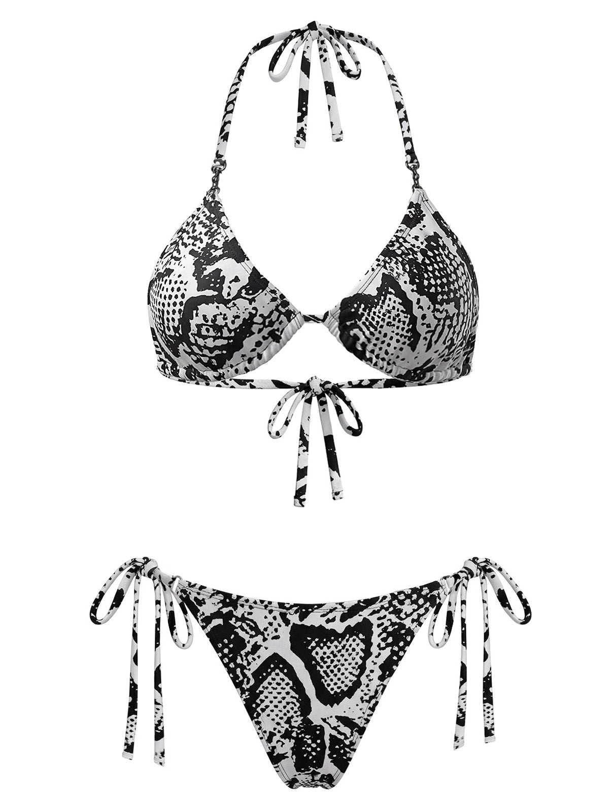 1940s Snakeskin Twisted Metal-Trimmed Swimsuit & Cover-Up - Image 5