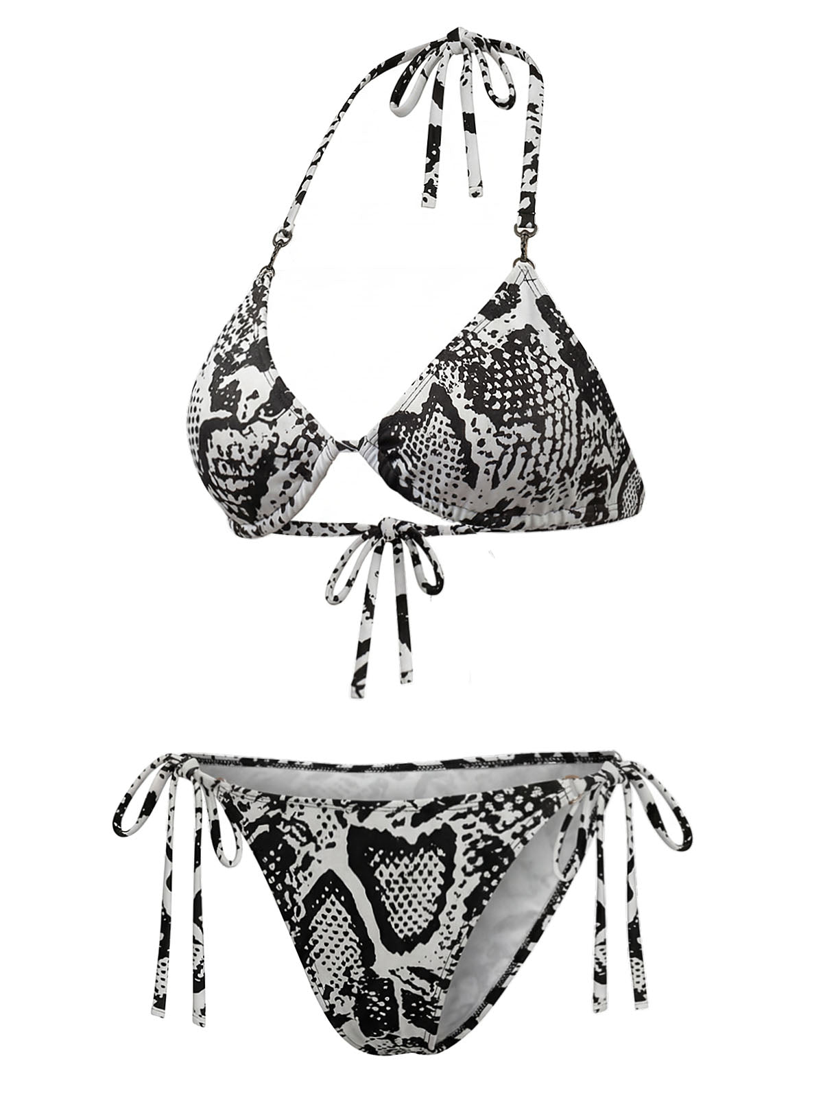1940s Snakeskin Twisted Metal-Trimmed Swimsuit & Cover-Up - Image 7