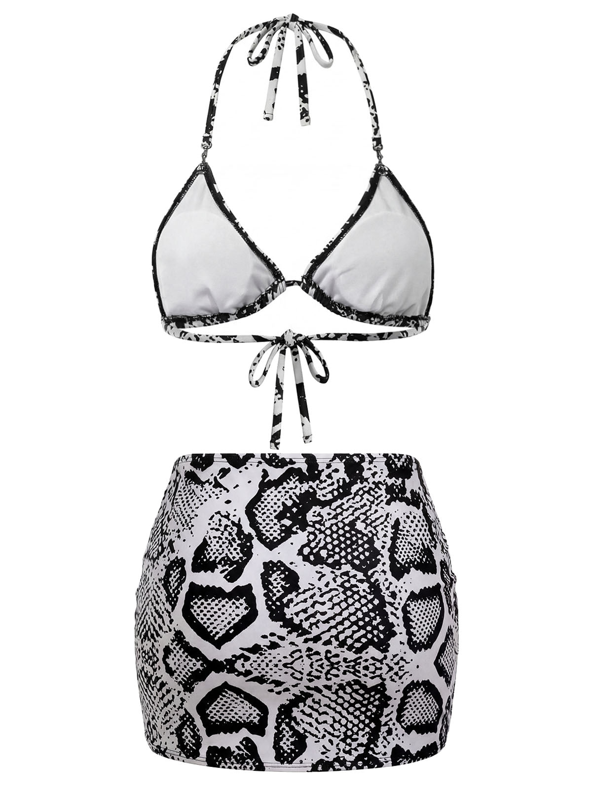 1940s Snakeskin Twisted Metal-Trimmed Swimsuit & Cover-Up - Image 3