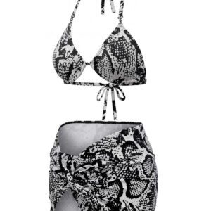 Alternative view of 1940s Snakeskin Twisted Metal-Trimmed Swimsuit & Cover-Up