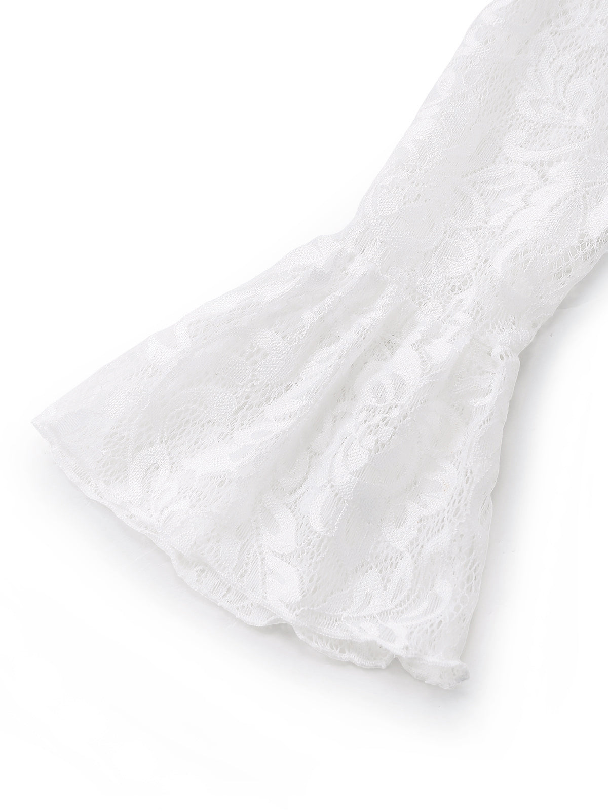 White 1960s Lace Flared Sleeve Ruffle Maxi Cover-Up - Image 7