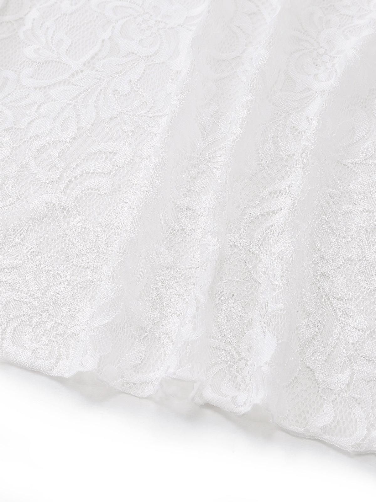 White 1960s Lace Flared Sleeve Ruffle Maxi Cover-Up - Image 8